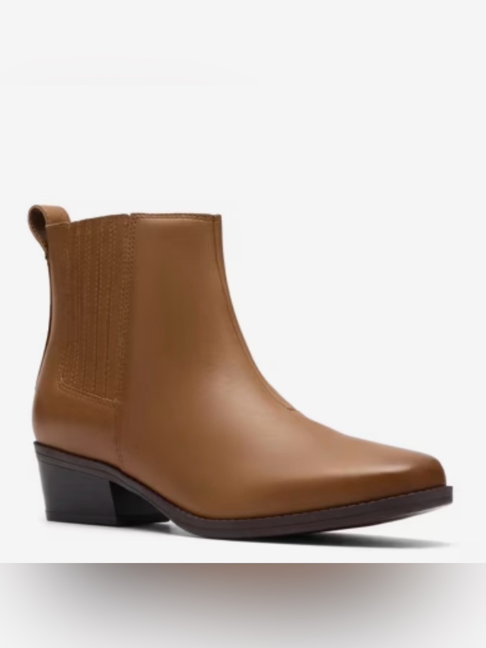 Clarks Women's Brown Leather Chelsea Ankle Boot Size 8